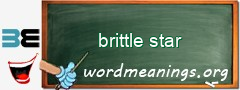 WordMeaning blackboard for brittle star